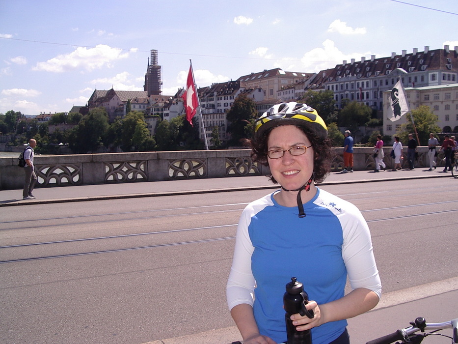 Start der Biketour in Basel auf dem Rhein