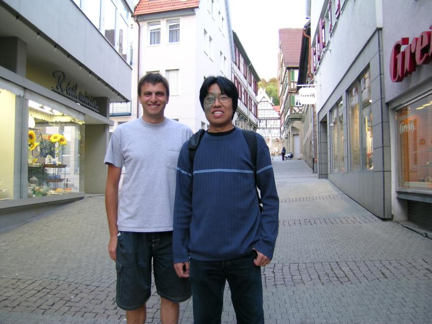 Pattara from Japan and me in Herrenberg pedestrian...